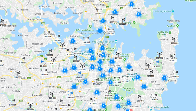 5G Sydney map