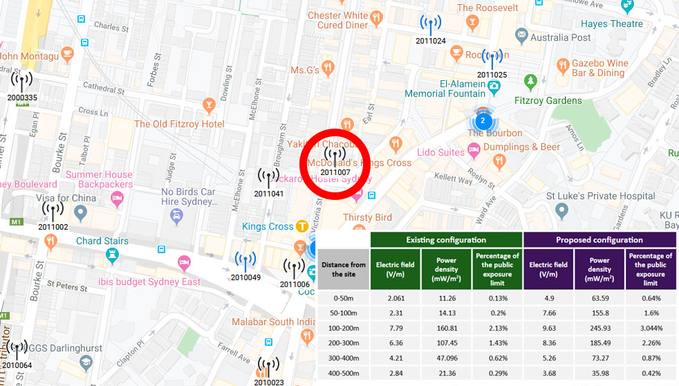 cell tower location map